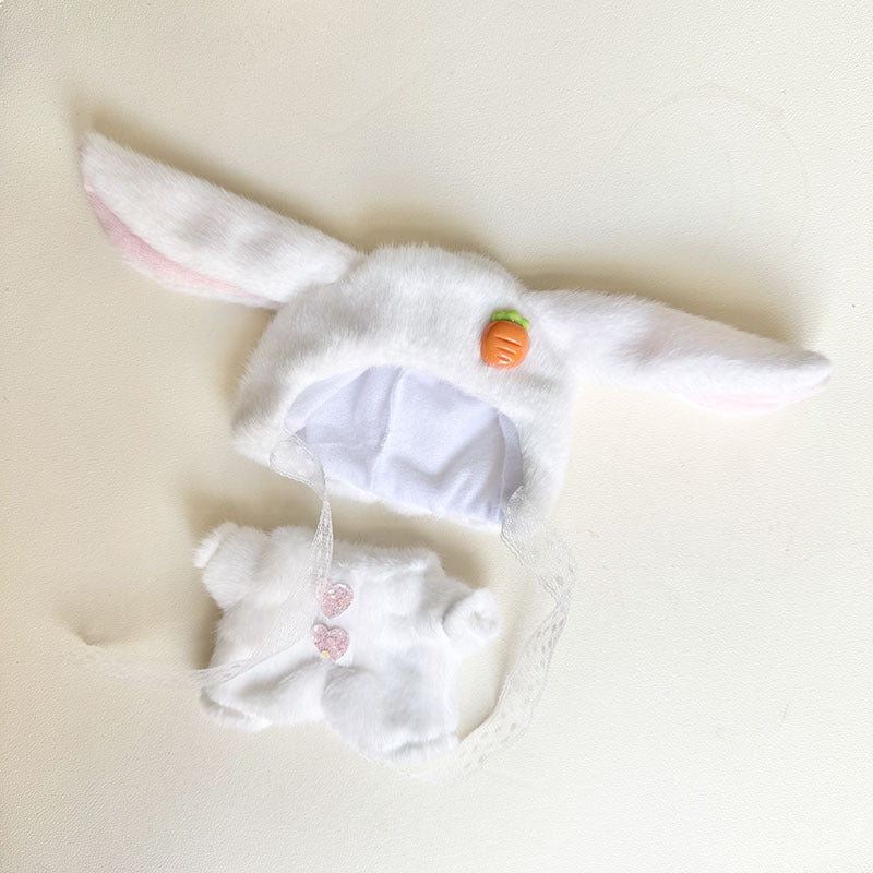 White Bunny Minky Fabric Labubu Clothes